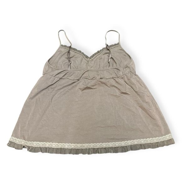 VICTORIA’S SECRET Women’s Gray Knit Soft Sleep Camisole Lace Trim Size Large - Picture 3 of 5